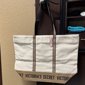 Victoria's Secret Beige and Black Tote